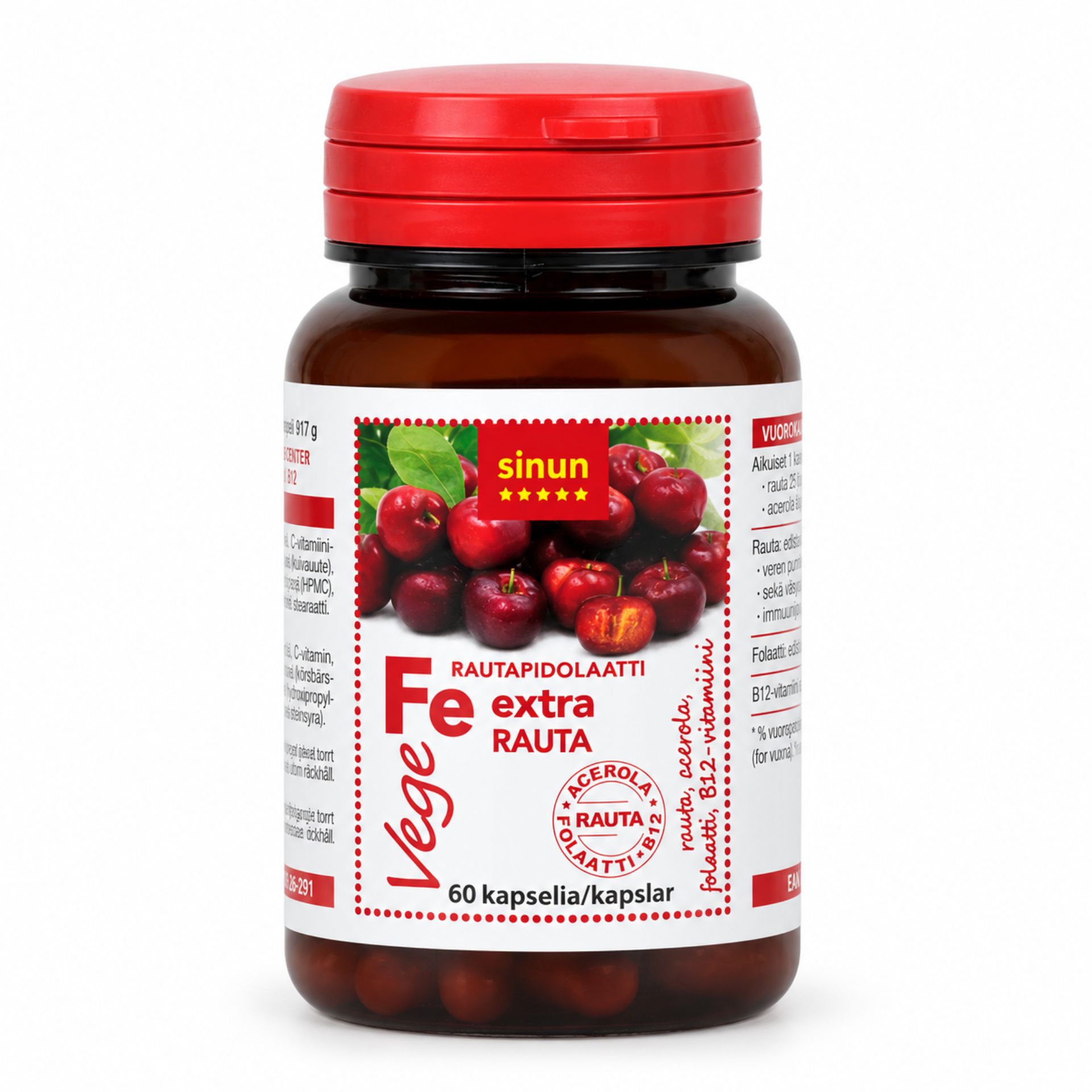 Aboa Medica - Multi Fe Vege rautapidolaatti 15 mg (60 kaps) 1 Aboa Medica - Multi Fe Vege rautapidolaatti tuotepakkaus