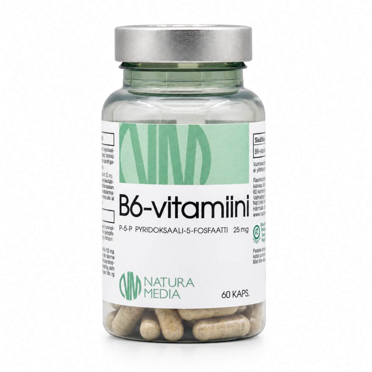 Natura Media - B6-vitamiini P-5-P (60 kaps) 3 Natura Media - B6-vitamiini P-5-P (60 kaps) - Image 2
