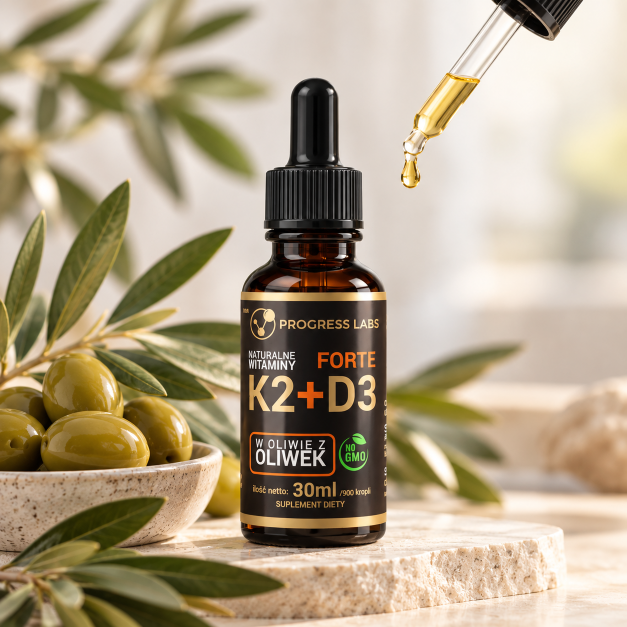 Progress Labs - K2 + D3 Forte 30 ml / 900 tippaa - Image 2