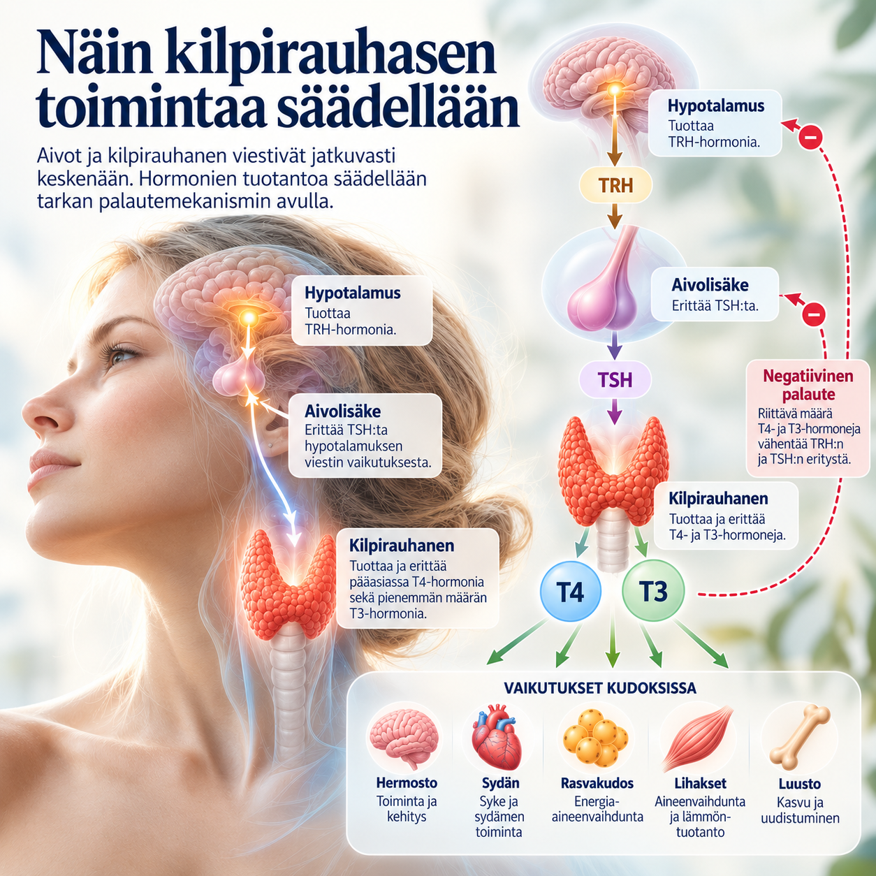 Näin kilpirauhasen toimintaa säädellään