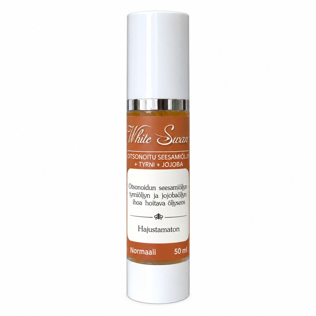 White Swan - Otsonoitu seesamiöljy + tyrni + jojoba, 50 ml 1 White Swan - Otsonoitu seesamiöljy + tyrni + jojoba, 50 ml