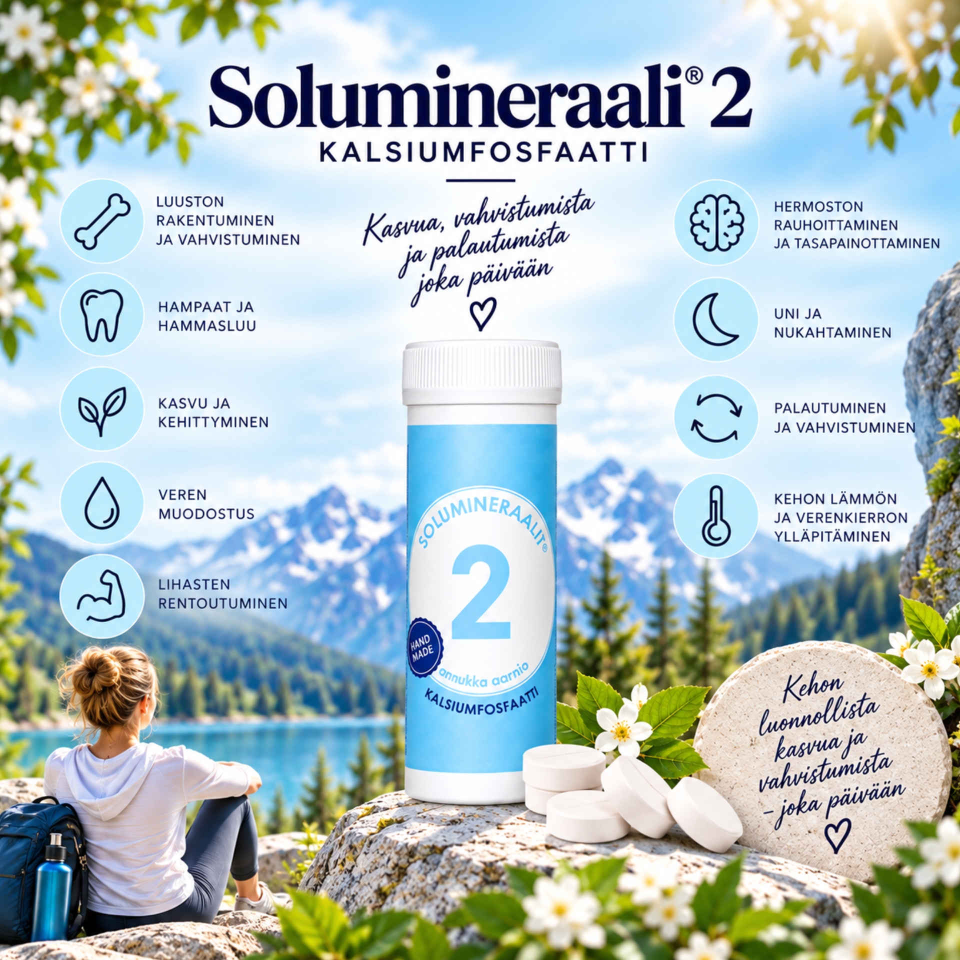 Solumineraali® 2 Kalsiumfosfaatti, 200 tablettia 1 Solumineraali® 2 Kalsiumfosfaatti, 200 tablettia