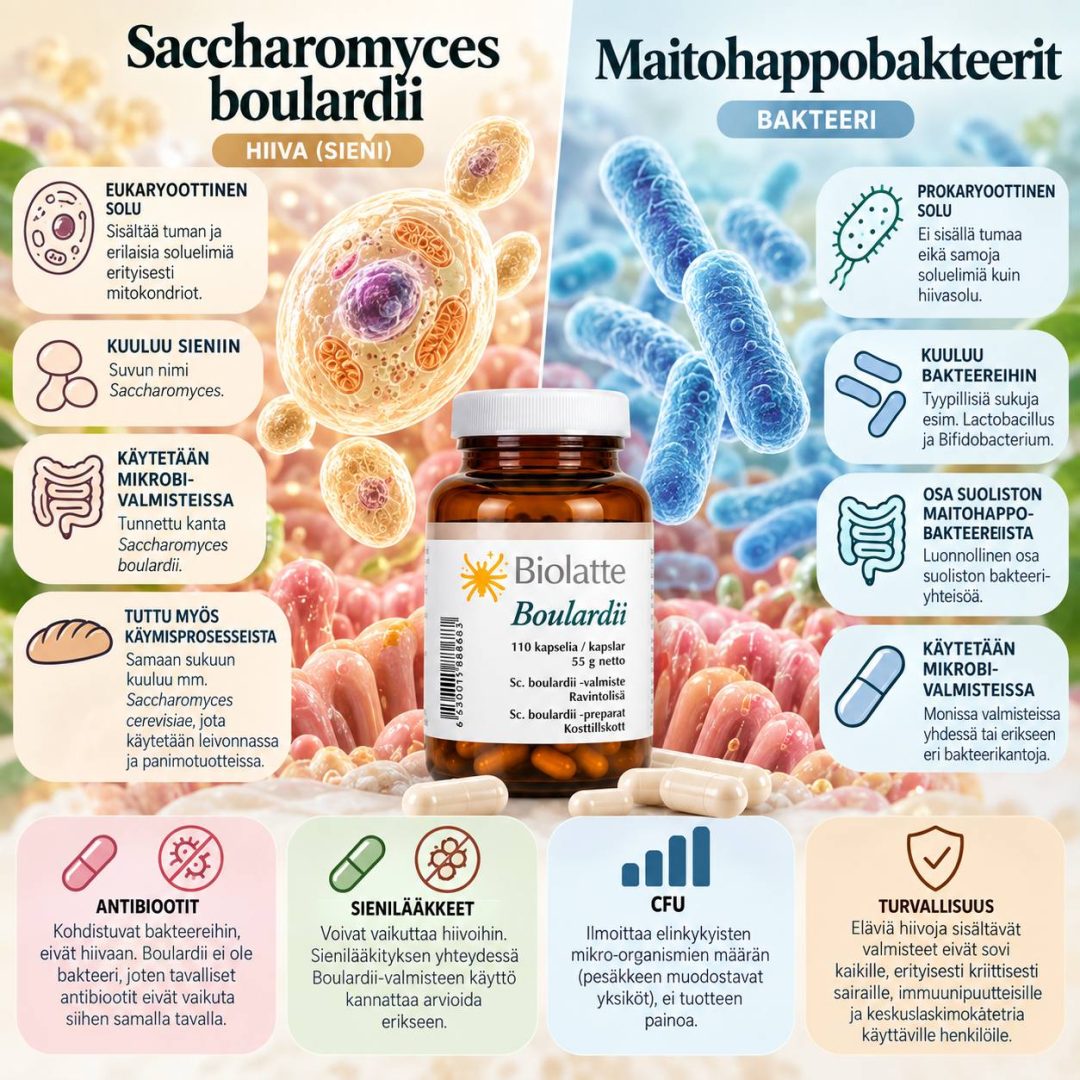 S boulardii ja maitohapot